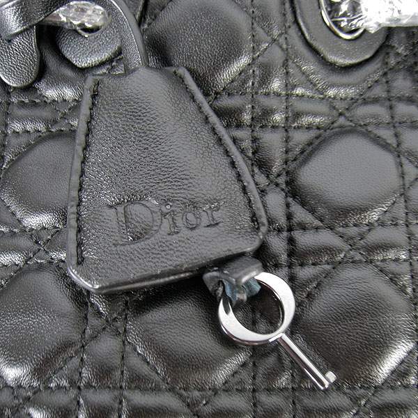 Christian Dior 1833 Quilted Lambskin Handbag-Black - Click Image to Close